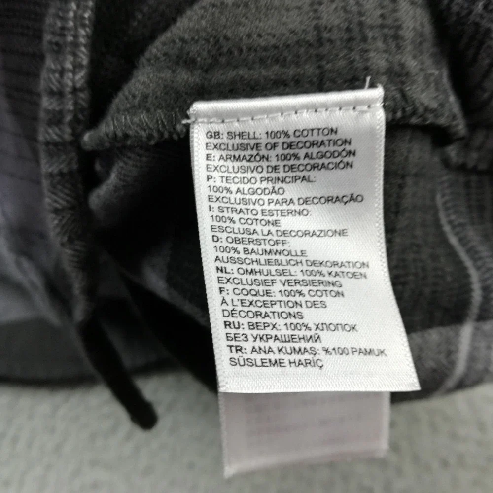 The North Face Mens Shirt Button Down Flannel Stayside Black Gray Plaid M